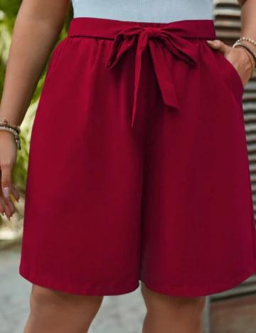 Pantaloni scurti SHEIN CURVE, rosu Rosu