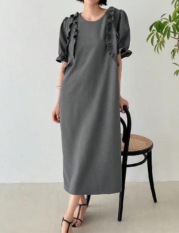 Rochie medie Friful, gri Gri