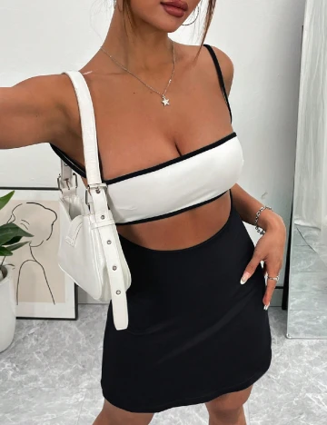 Compleu SHEIN, negru/alb Negru