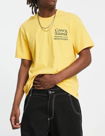 Tricou Coney Island Picnic, galben Galben