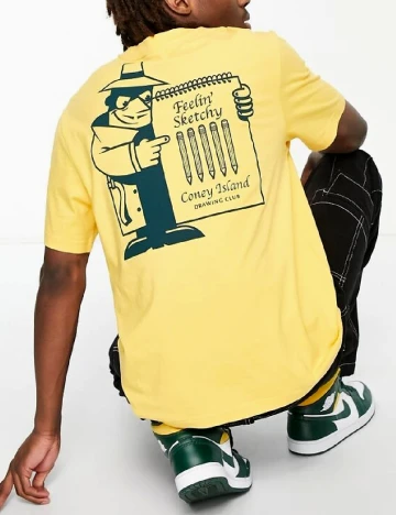 Tricou Coney Island Picnic, galben Galben
