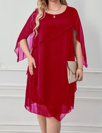 Rochie scurta SHEIN CURVE, roz Rosu
