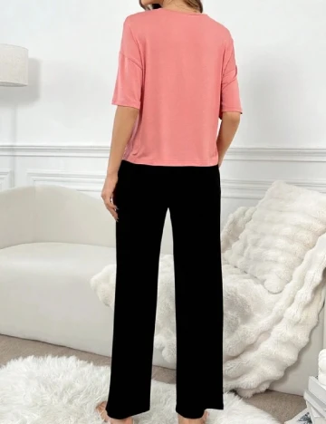 Pijama SHEIN, negru/roz Roz