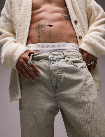 Blugi Topman, albastru Albastru