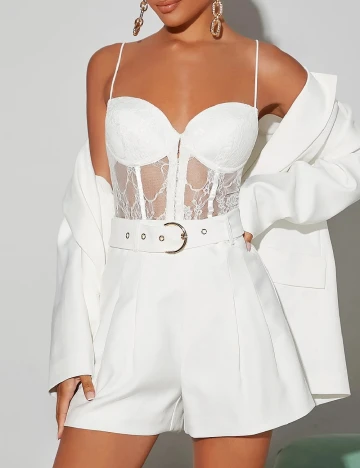 Pantaloni scurti SHEIN, alb Alb