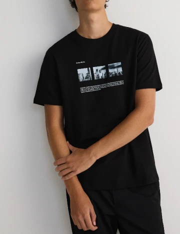 Tricou Reserved, negru Negru