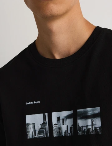 Tricou Reserved, negru Negru