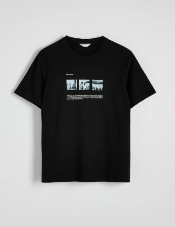 Tricou Reserved, negru Negru