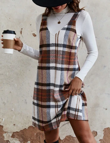 Rochie scurta SHEIN, maro Maro
