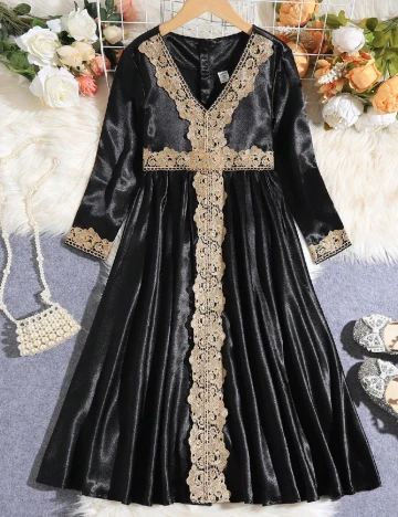 Rochie medie Shein Kids, negru