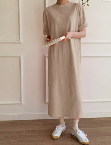 Rochie lunga Dazy, crem Crem
