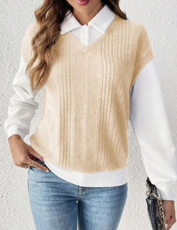 Bluza SHEIN, crem/alb Crem