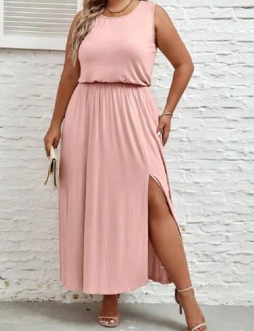 Rochie lunga Emery Rose Curve, roz Roz