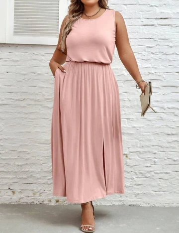 Rochie lunga Emery Rose Curve, roz Roz