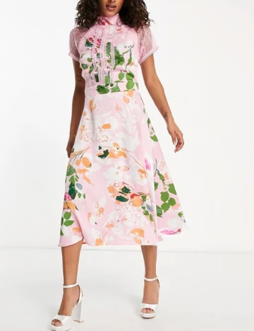 Rochie medie Liquorish, roz Roz