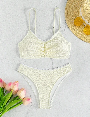 Costum de baie SHEIN, ecru Alb