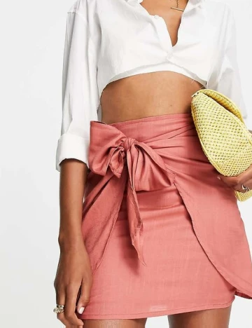 Fusta ASOS, roz pudra inchis Roz