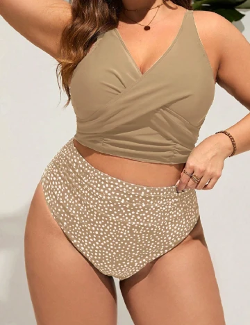 Costum de baie SHEIN CURVE, maro Maro
