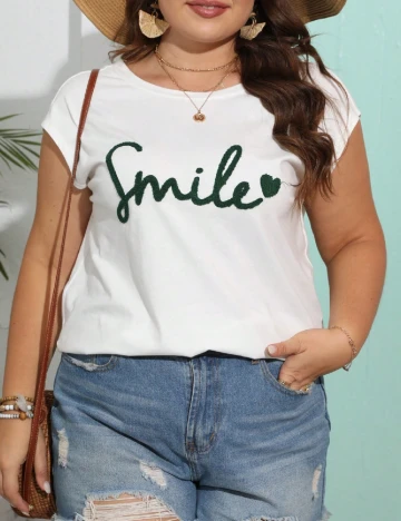 Tricou SHEIN CURVE, alb Alb
