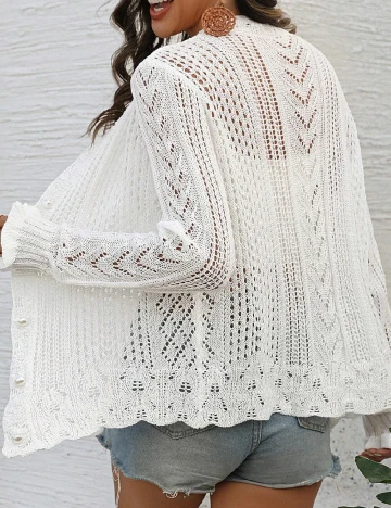 Cardigan SHEIN, alb Alb