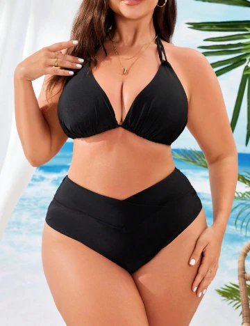 Costum de baie SHEIN CURVE, negru Negru
