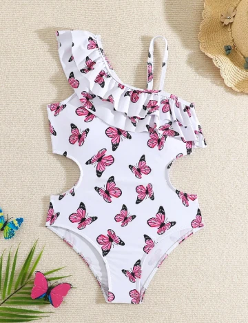 Costum de baie Shein Kids, alb Alb