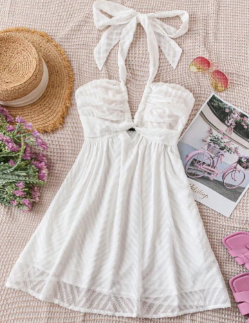 Rochie scurta SHEIN, alb Alb