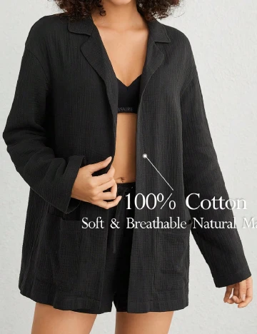 Blazer SHEIN, negru Negru