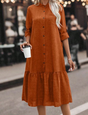 
						Rochie medie SHEIN, caramiziu