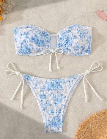 Costum de baie SHEIN, alb/albastru Alb