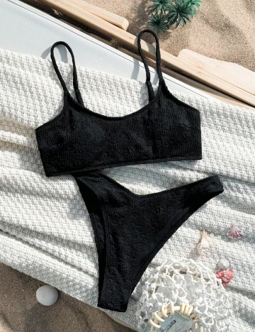 Costum de baie SHEIN, negru Negru