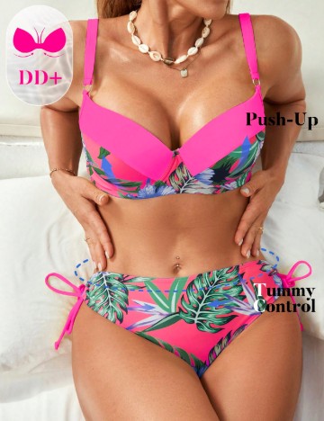 
						Costum de baie SHEIN, roz
