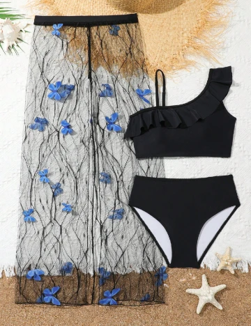 Costum de baie Shein Kids, negru Negru