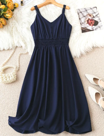 Rochie medie SHEIN CURVE, bleumarin Albastru
