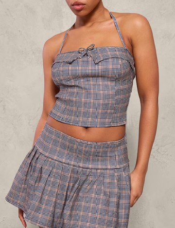 
						Top PRETTYLITTLETHING, negru/maro