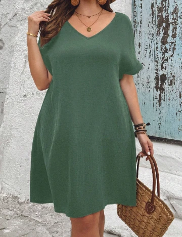 Rochie scurta SHEIN CURVE, verde Verde