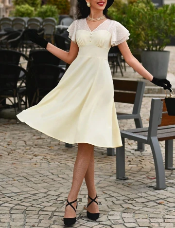 Rochie medie SHEIN, crem Crem