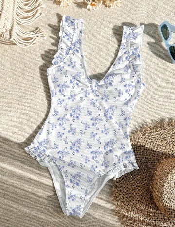 
						Costum de baie SHEIN, alb