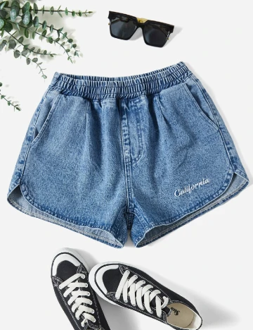 Pantaloni scurti SHEIN, albastru Albastru