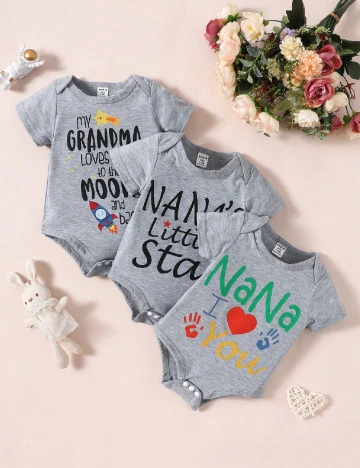 Set body 3 bucati Shein Kids, gri Gri