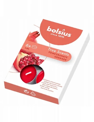 Set lumanari parfumate 6 bucati Bolsius, rosu