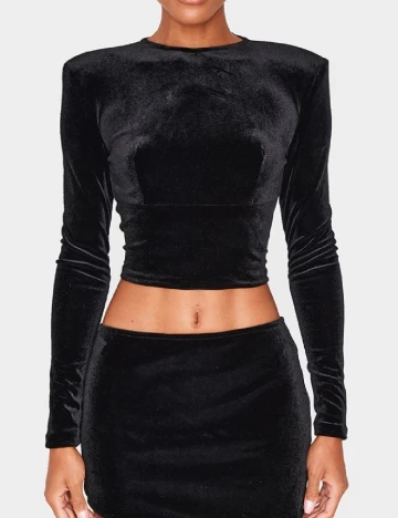 Top PrettyLittleThing, negru Negru