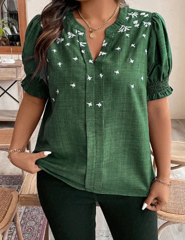 Bluza SHEIN CURVE, verde