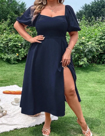 Rochie medie SHEIN CURVE, albastru Albastru