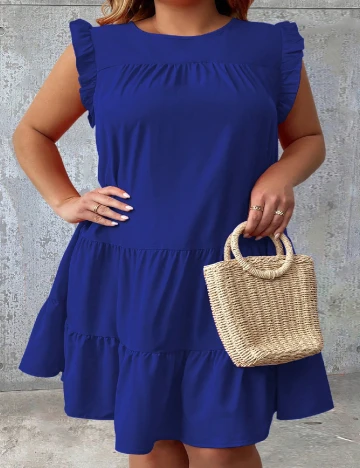 Rochie scurta SHEIN CURVE, albastru Albastru