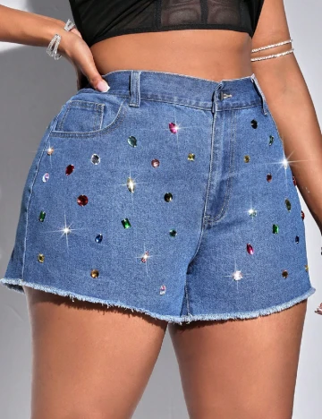Pantaloni scurti SHEIN CURVE, albastru