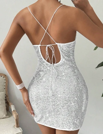 Rochie scurta SHEIN, argintiu Gri