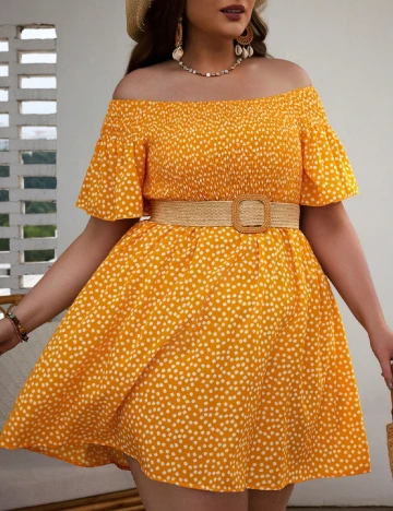 Rochie scurta SHEIN CURVE, portocaliu Portocaliu