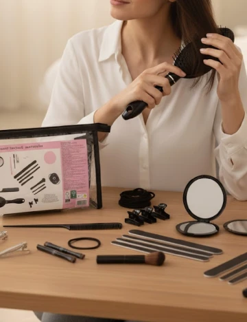 Geanta cosmetice cu accesorii Zd Trading, negru Negru