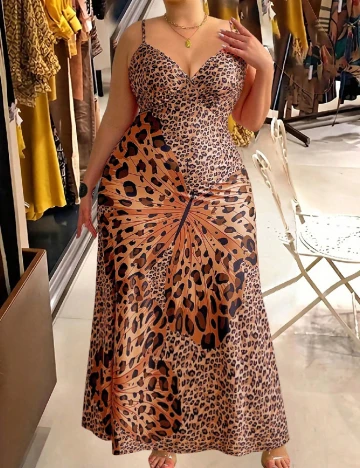 Rochie lunga SHEIN CURVE, maro Maro